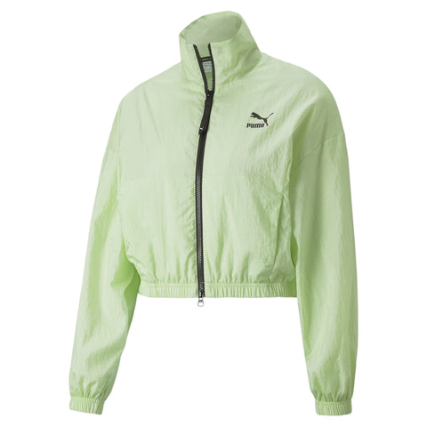 PUMA dare to woven track jacket in light green