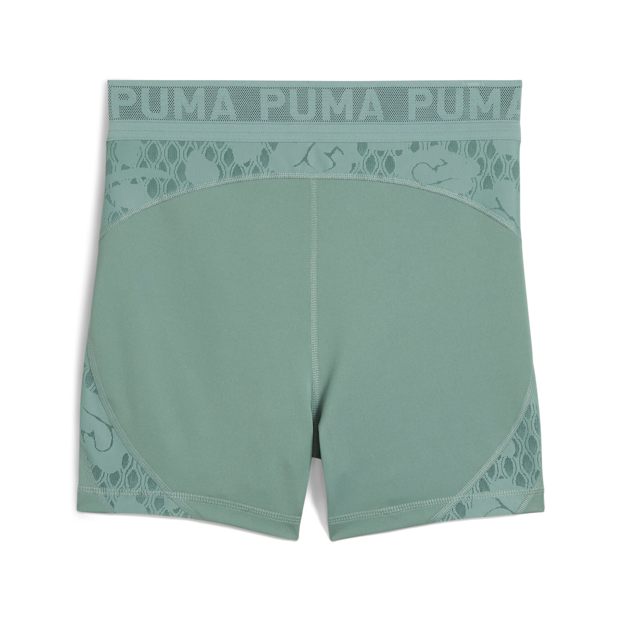 Puma lace high-waisted 5" short tights in green moon - Back View