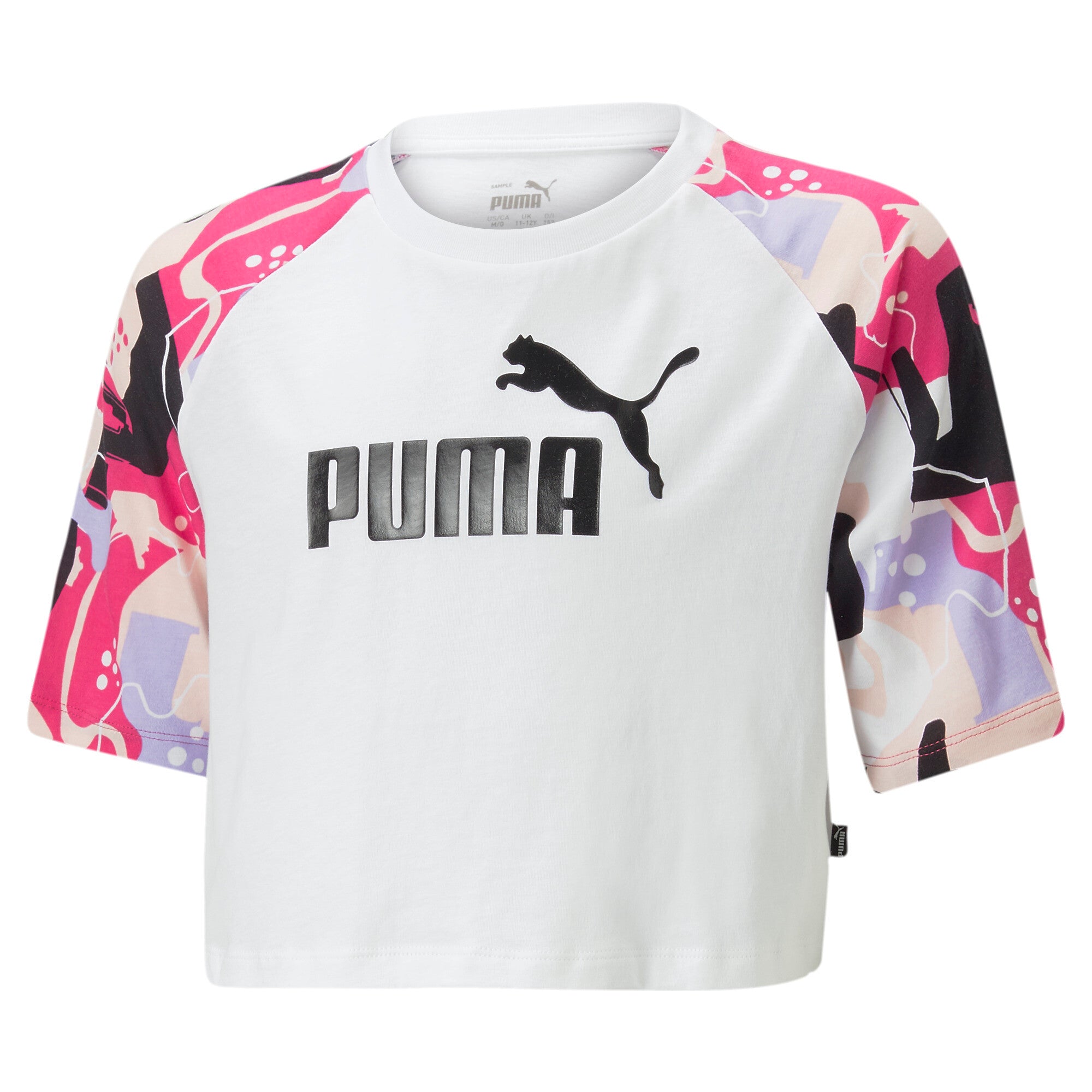 Puma essentials+ street art printed tee youth in white - Front View