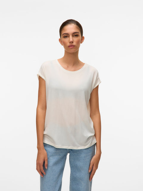 VERO MODA VMAVA plain top in snow white