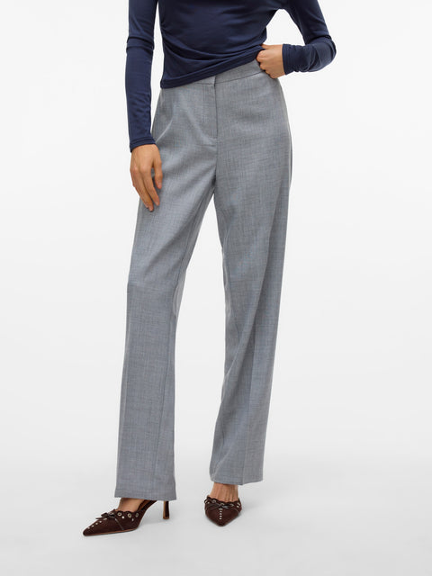 VERO MODA VMAYAR straight pant in light grey melange