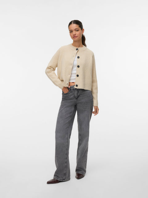 VERO MODA VMBANG o-neck short cardigan boo in birch melange
