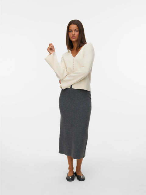 VERO MODA VMBRISA 7/8 skirt in medium grey melange