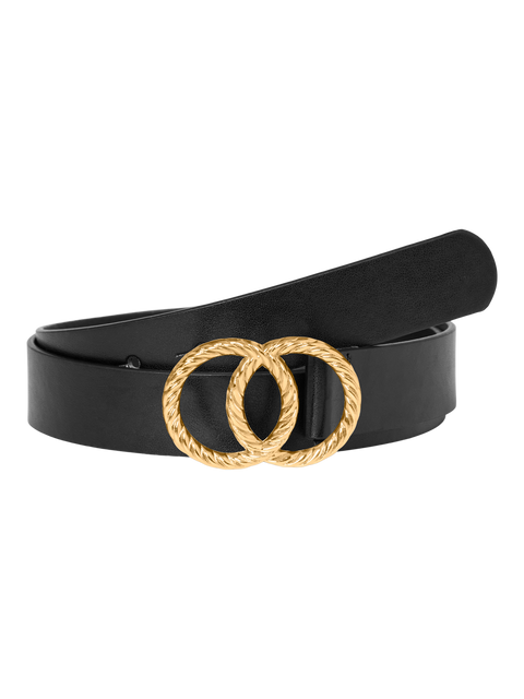 VERO MODA VMDITTE coated belt in black/w.gold