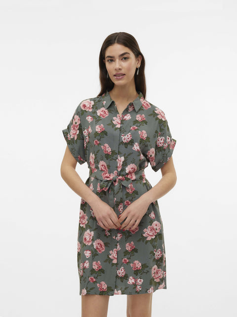 VERO MODA VMEASY joy shirt dress in birch zebra