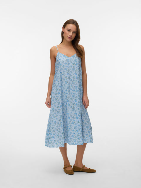 VERO MODA VMJOSIE calf singlet dress in cashmere blue blue molly