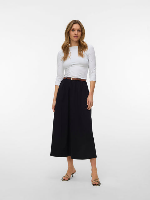 VERO MODA VMLUNA ankle skirt in black
