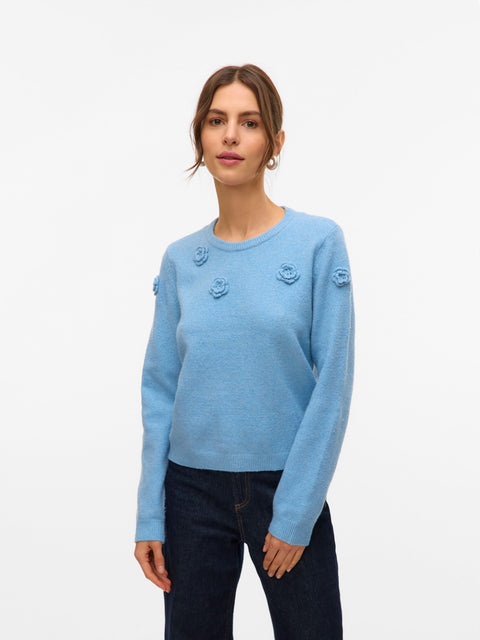 VERO MODA VMROSE o-neck pullover boo in birch melange