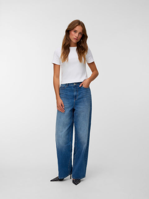 VERO MODA VMTAYLOR wide jeans in medium blue denim