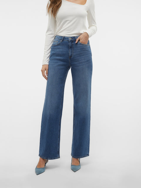 VERO MODA VMTESSA wide jeans in medium blue