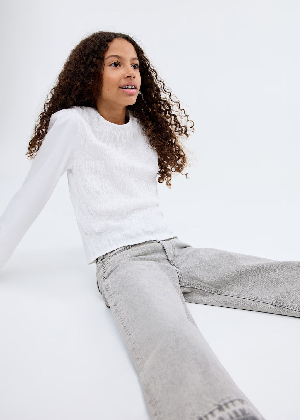 Mango jeans culotte1 in Grey Denim