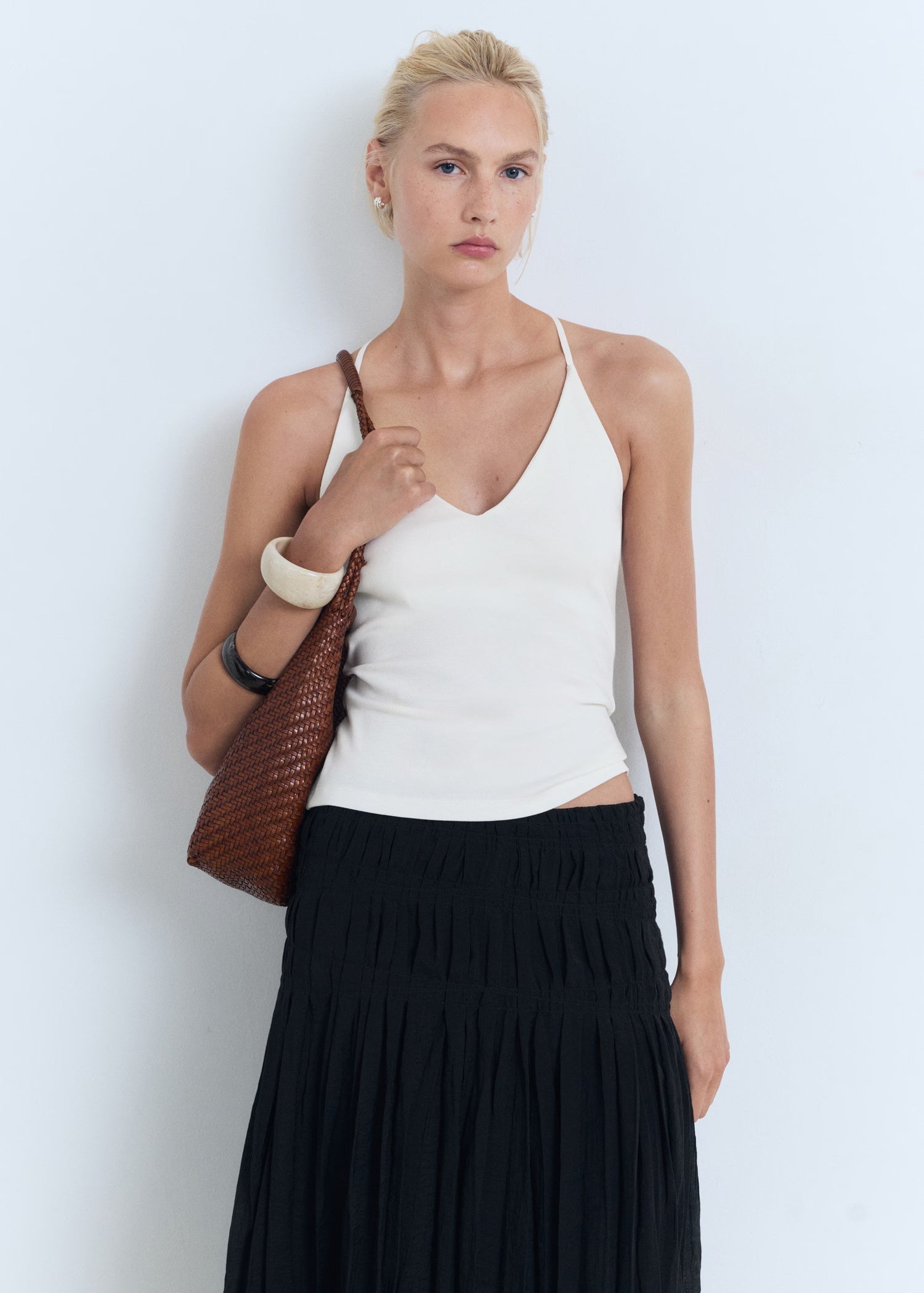Mango top bali in Off White