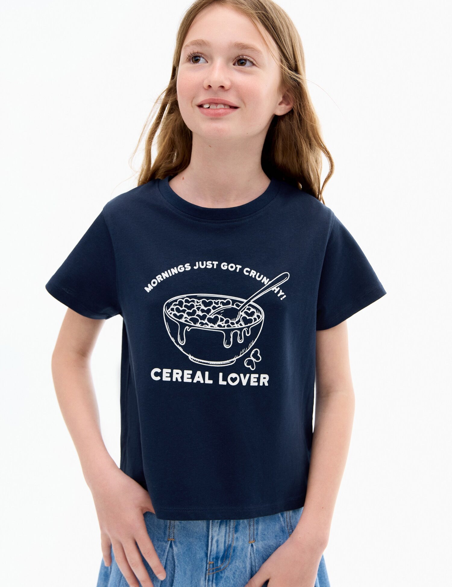 Mango t-shirt cereal in Navy