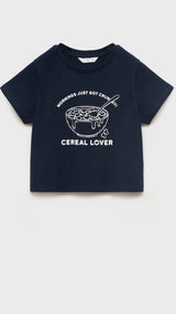 Mango t-shirt cereal in Navy - B