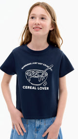 Mango t-shirt cereal in Navy