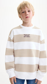 Mango sweatshirt striblo in Sand