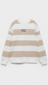 Mango sweatshirt striblo in Sand - B
