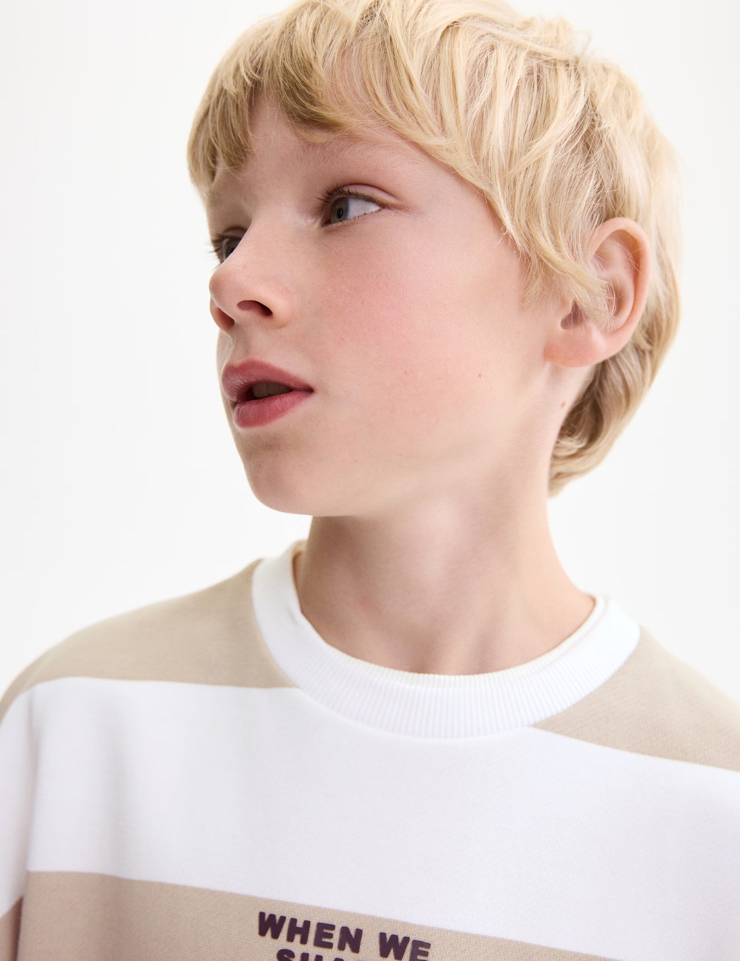 Mango sweatshirt striblo in Sand - D1