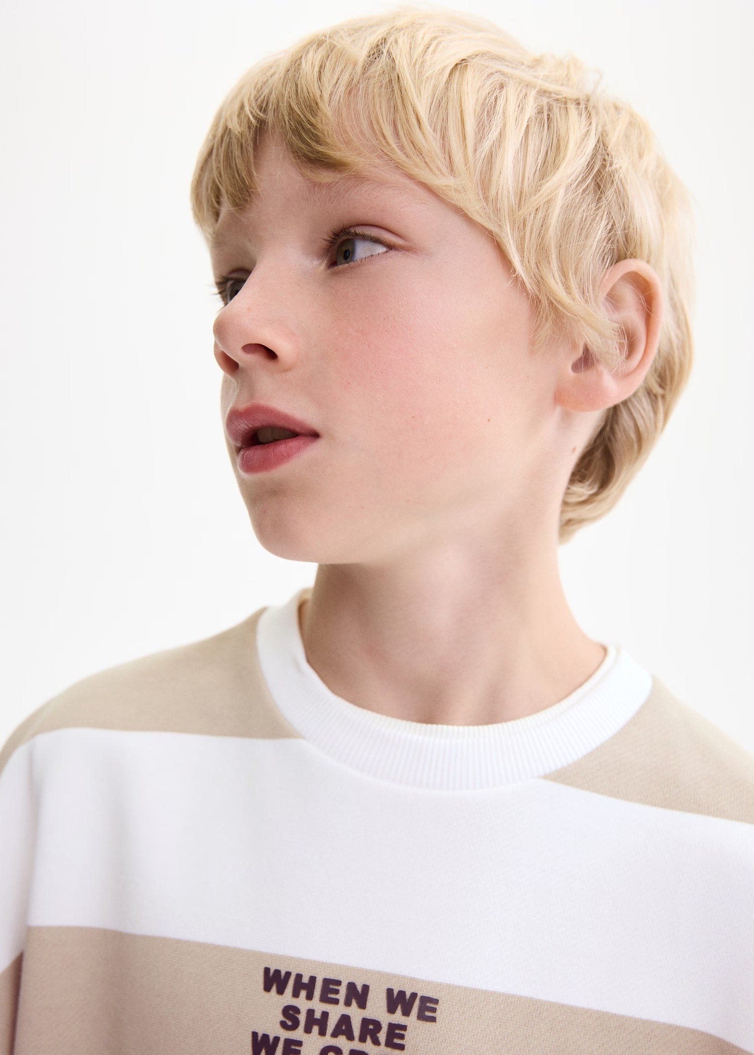 Mango sweatshirt striblo in Sand - D1