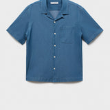 Mango shirt chambreh in Indigo - B