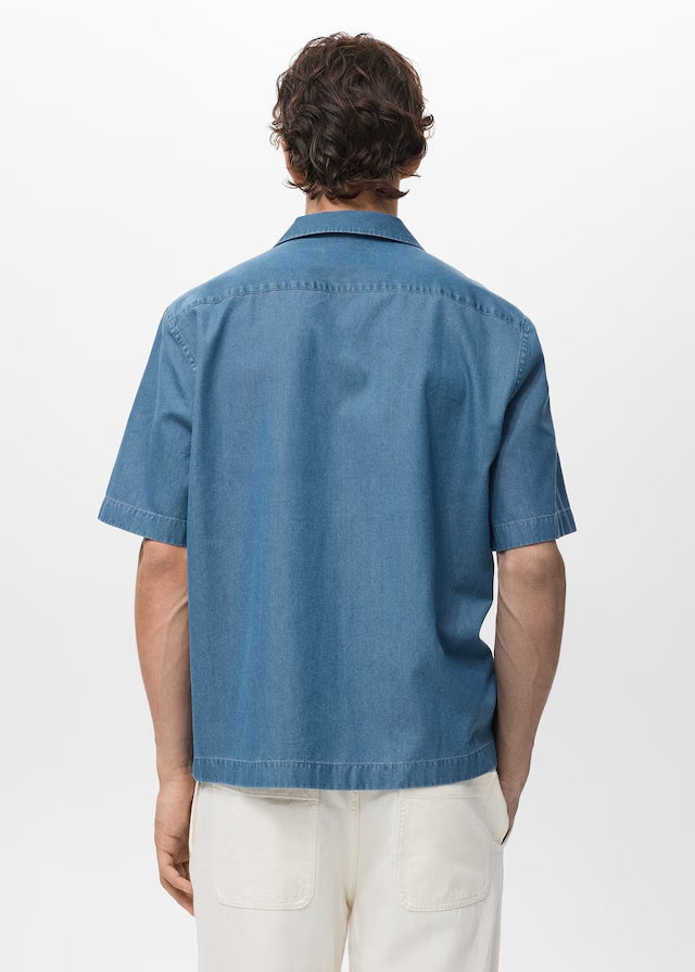 Mango shirt chambreh in Indigo - R