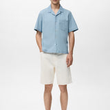 Mango shirt chambreh in Light Denim - 99999999_01