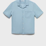 Mango shirt chambreh in Light Denim - B