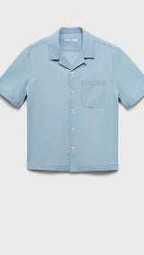 Mango shirt chambreh in Light Denim - B