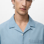 Mango shirt chambreh in Light Denim - D1