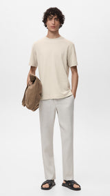 Mango t-shirt algarvet in Ice - 99999999_01