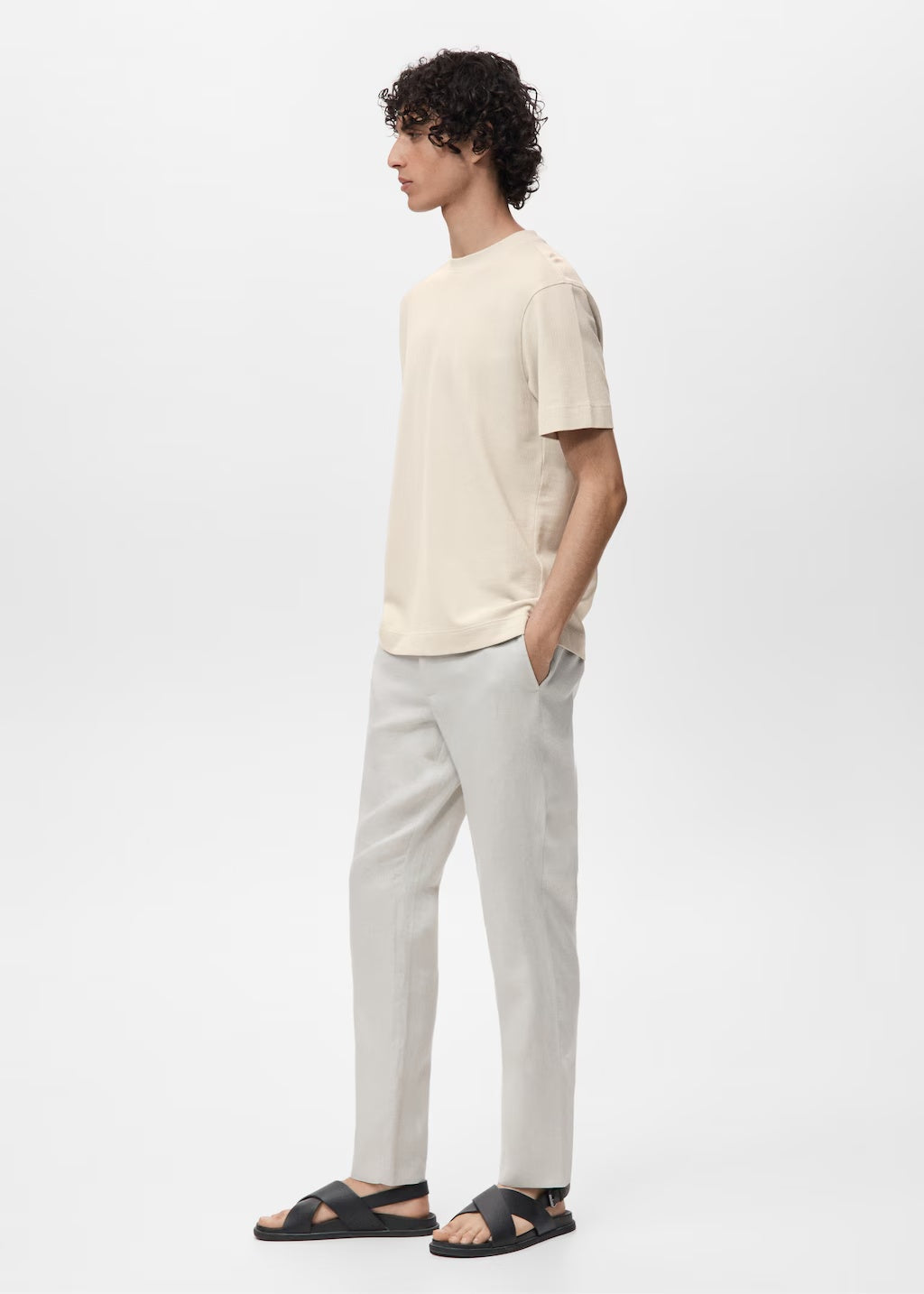 Mango t-shirt algarvet in Ice - D2