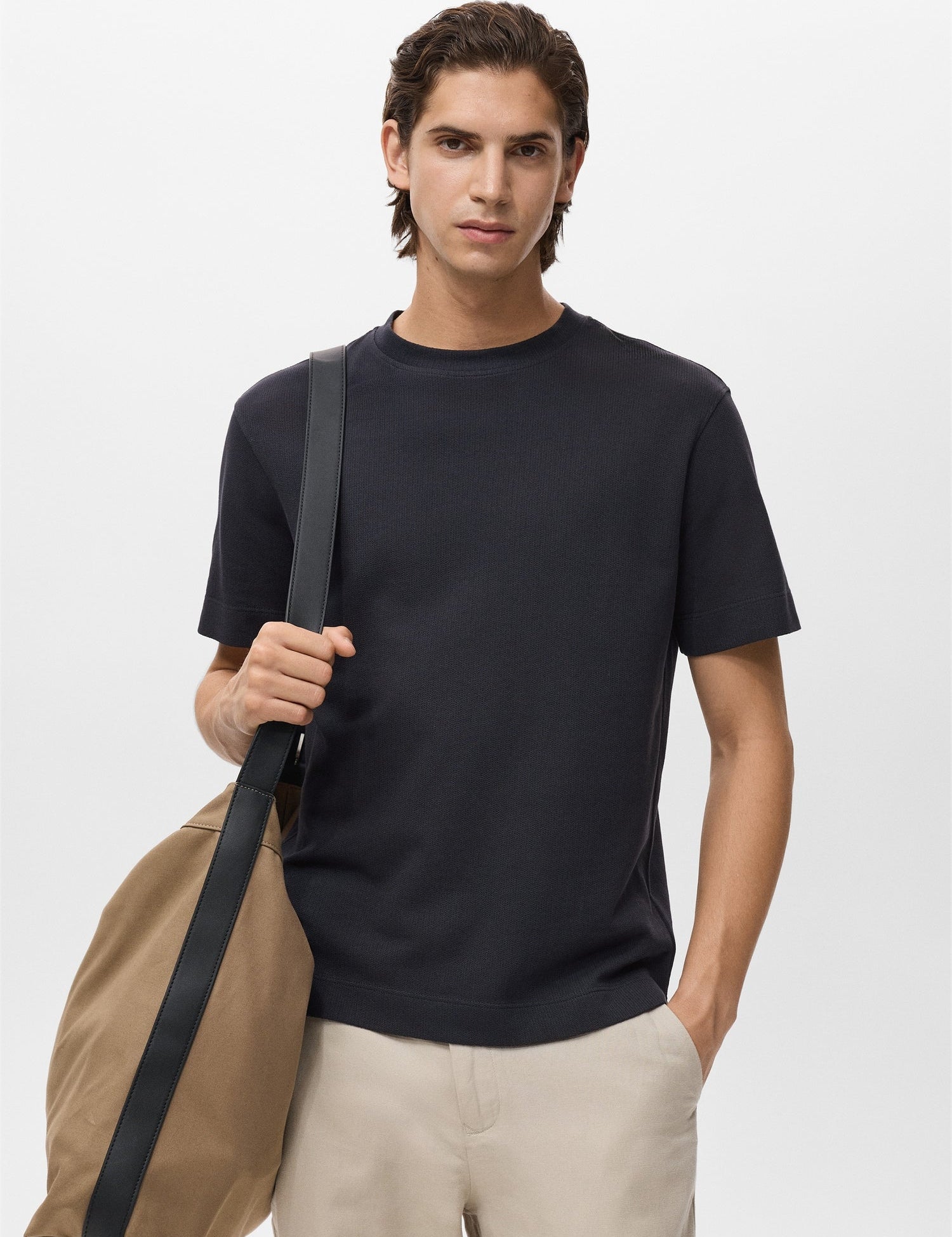 Mango t-shirt algarvet in Navy