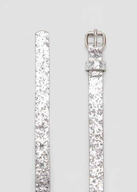 Mango belt silver in silver