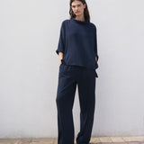 Mango trousers vivie in Navy - 99999999_01