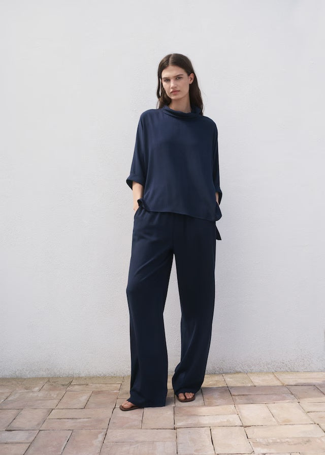 Mango trousers vivie in Navy - 99999999_01