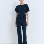 Mango trousers peplum in Navy - 99999999_01