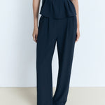Mango trousers peplum in Navy