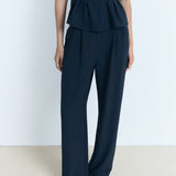 Mango trousers peplum in Navy