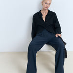 Mango trousers peplum in Navy - D2