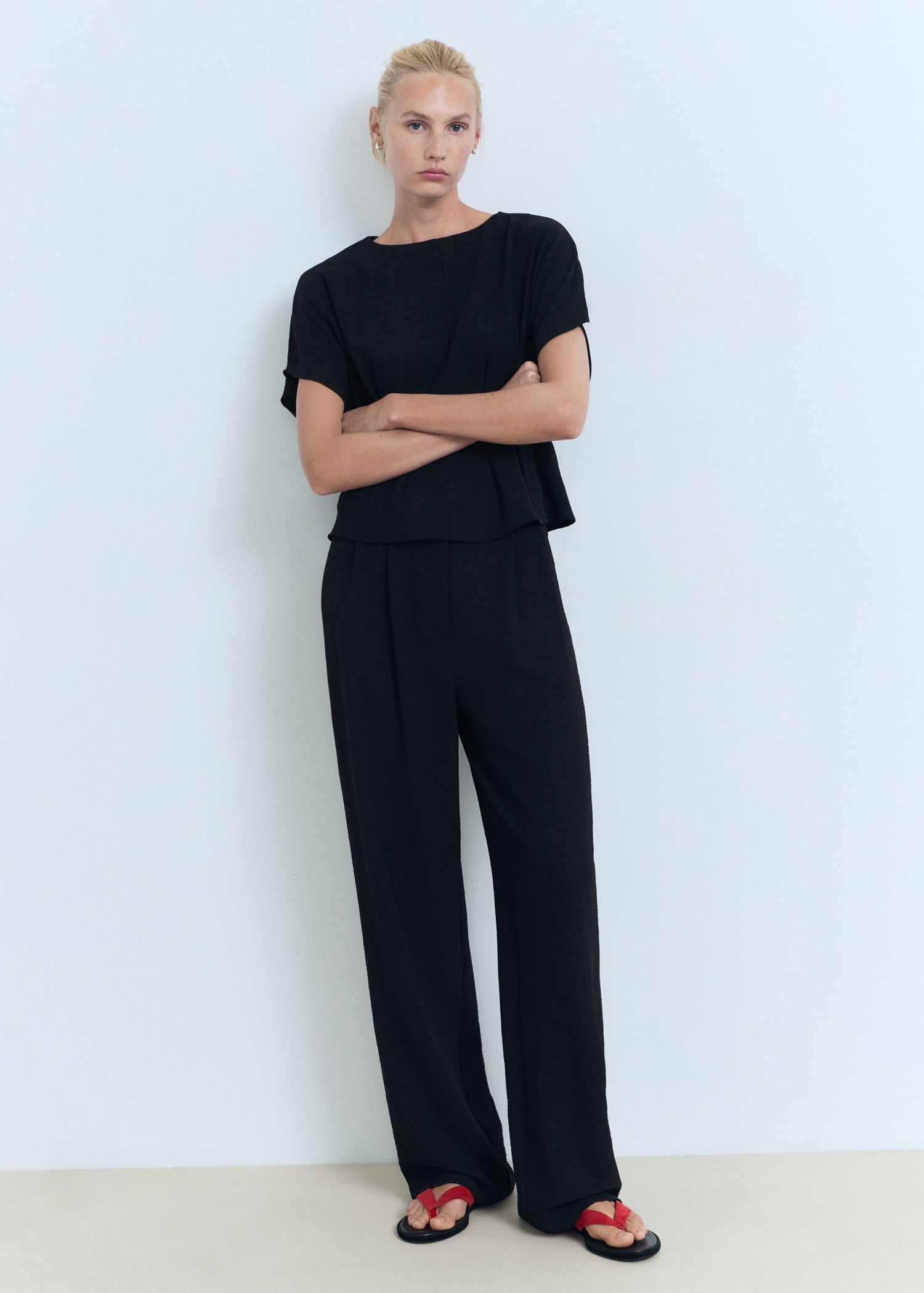 Mango trousers peplum in Black - 99999999_01