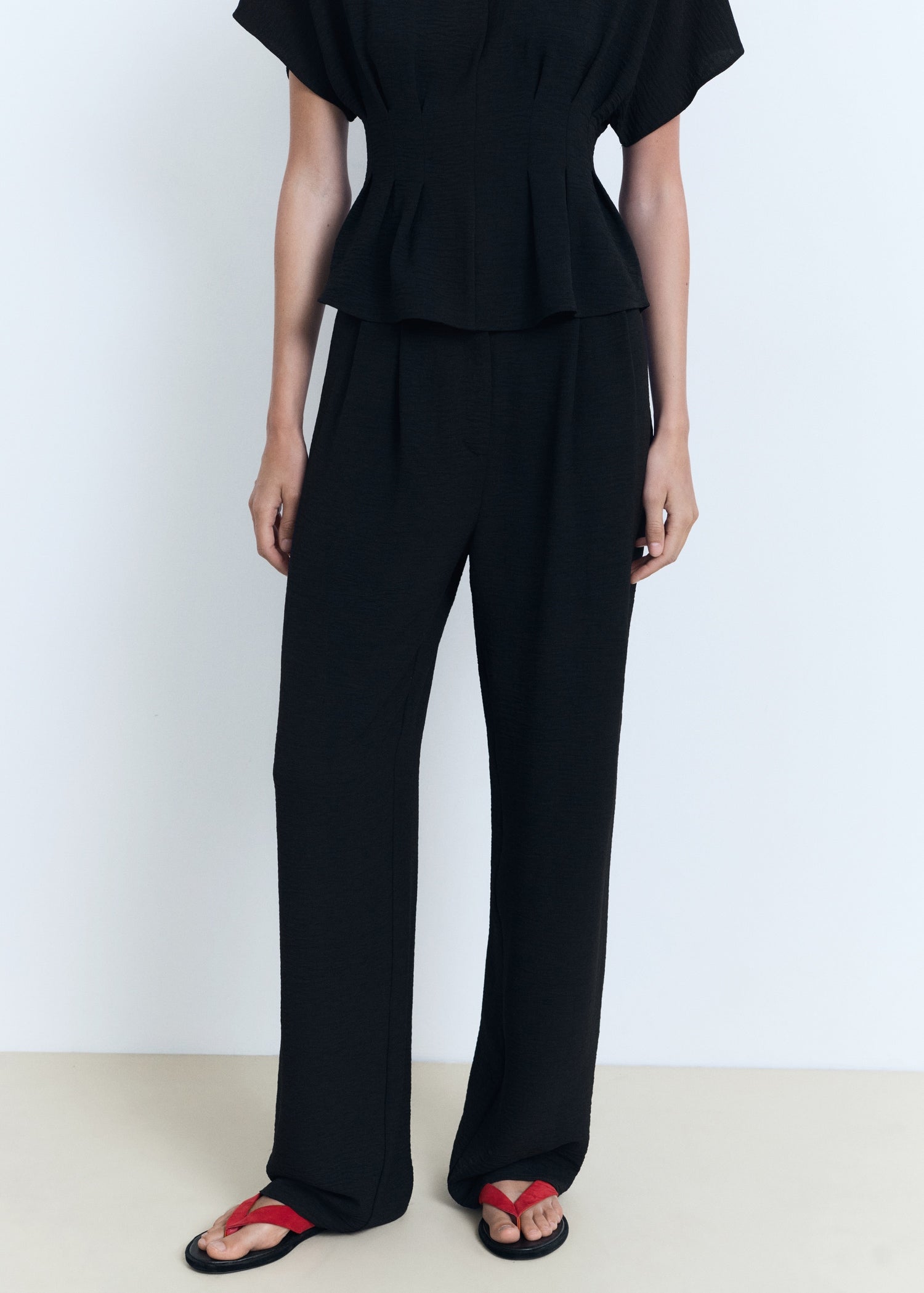 Mango trousers peplum in Black