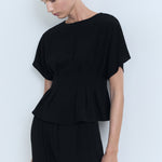 Mango trousers peplum in Black - D1