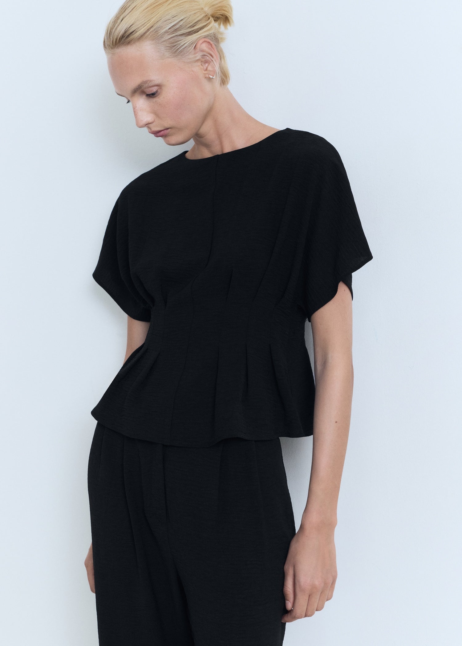 Mango trousers peplum in Black - D1