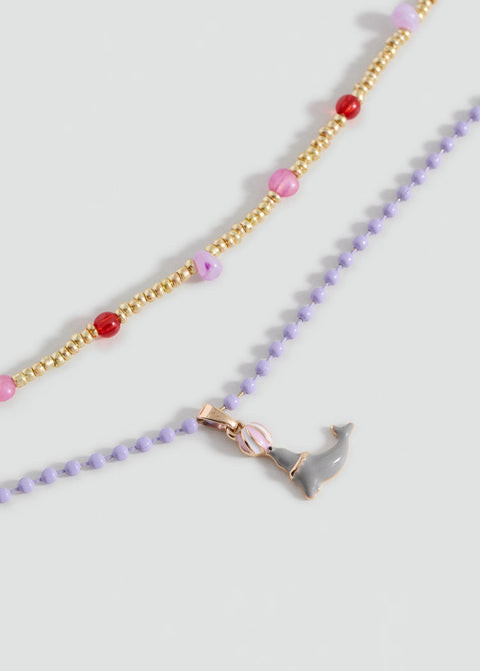 Mango necklace foca in lilac