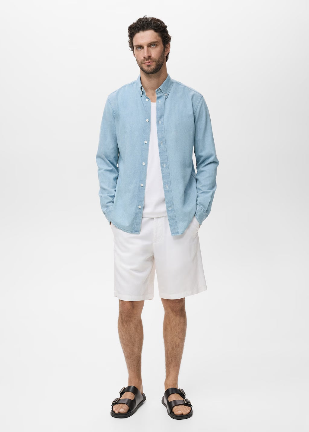 Mango shirt corinto in Light Denim - 99999999_01