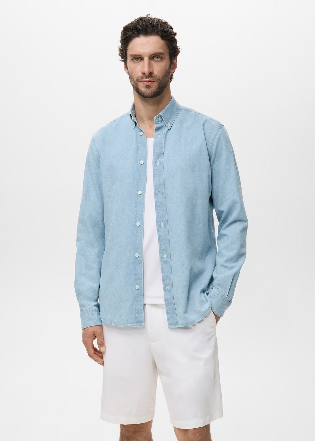 Mango shirt corinto in Light Denim