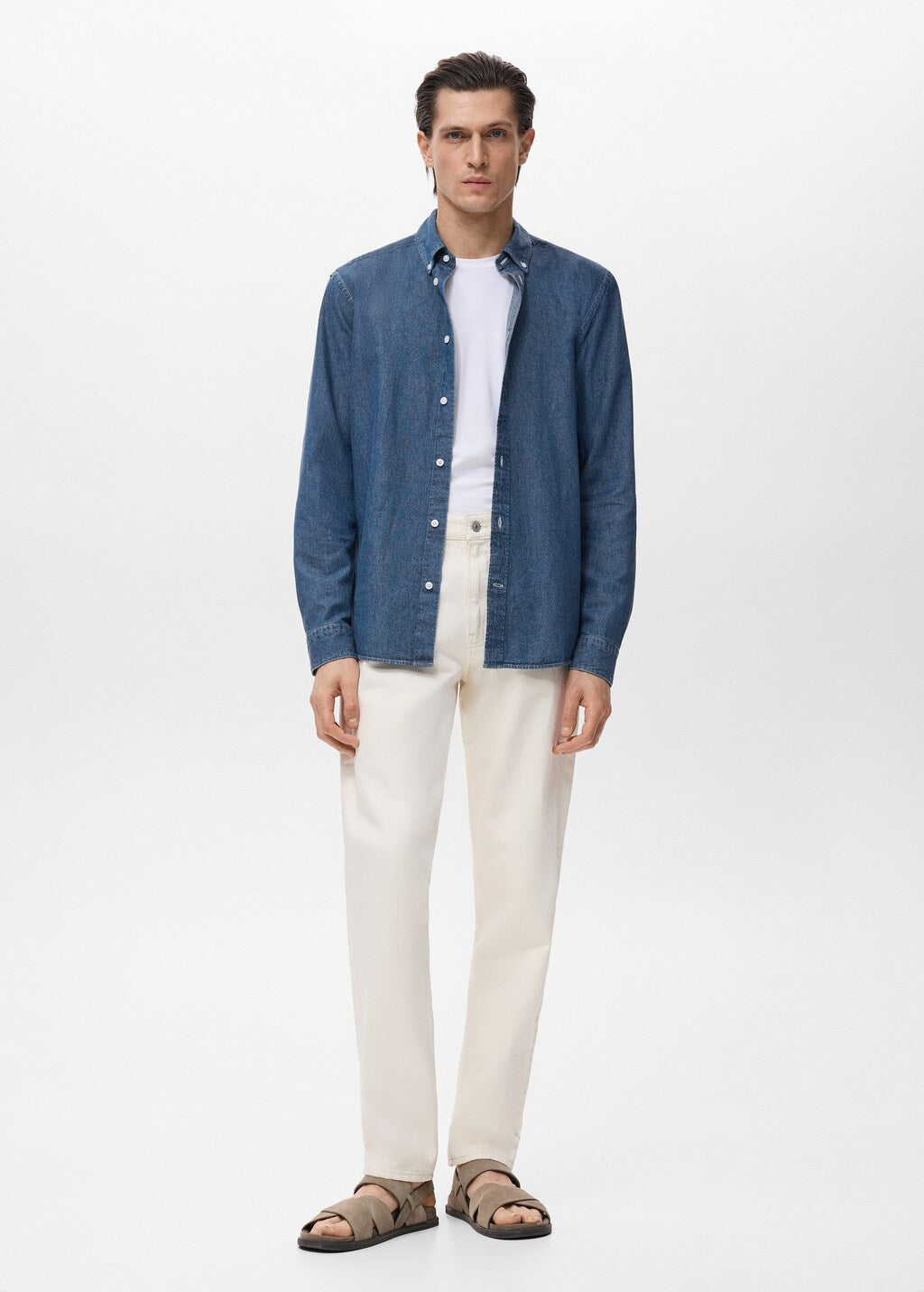 Mango shirt corinto in Medium Denim - 99999999_01