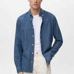Mango shirt corinto in Medium Denim