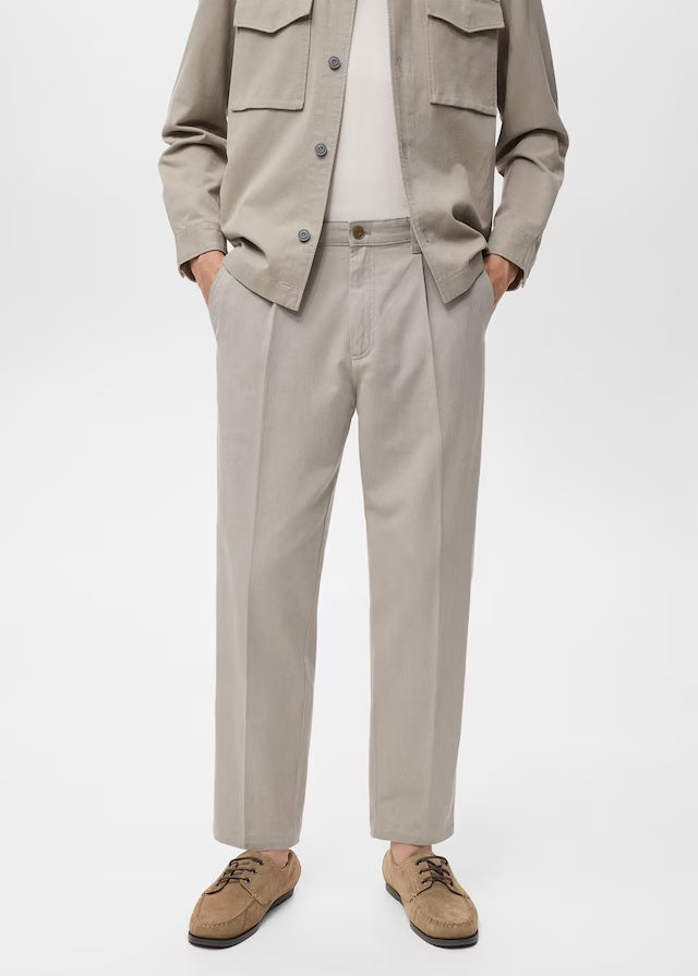 Mango trousers alicudi in Stone