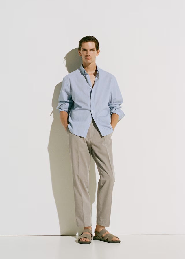 Mango trousers alicudi in Stone - D3